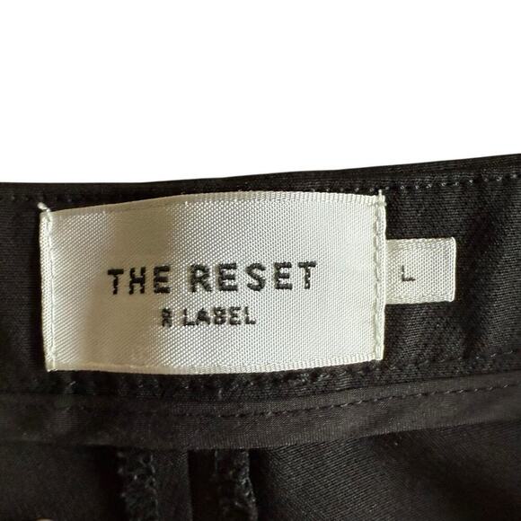 The Reset R Label Ponte Dress Pants Mid-Rise Tapered Leg Black Womens L Classic - Picture 5 of 10